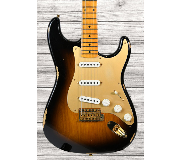Fender Custom Shop Limited Edition 55 Bone Tone Relic 2A Flame Maple Fingerboard Wide-Fade 2-Color Sunburst Gold Hardware